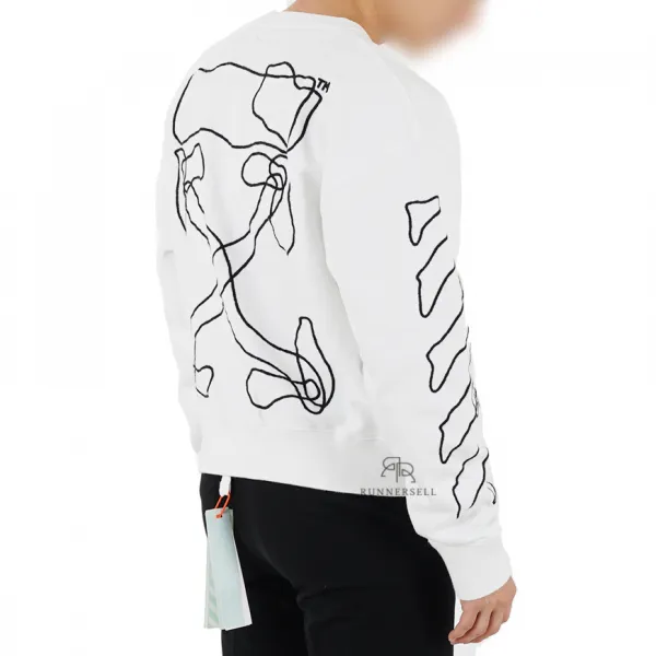 19fw 오프화이트 Abstract 에로우 맨투맨 0110 화이트