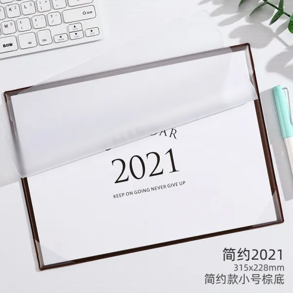 2021 달력 탁상 달력 2021년 대반 달력 창작 주문 제작 메모장 스케줄 본 데스크톱 장장식 맞춤형 학생 기월달력 메모장 맞춤, 단일옵션, 심플 2021(심플트 스몰 브라운 보텀스)