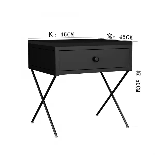 DIPYLON 모던 인테리어 북유럽 철공소 협탁 인트라넷 레드 침실 심플 수납, 블랙(길이45폭45높이50)