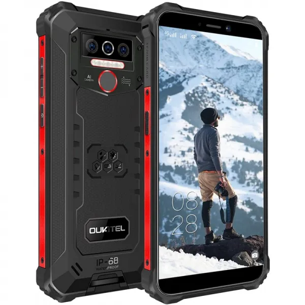 이태리직송 OUKITEL WP5 IP68 견고한 스마트폰 제공 듀얼 4G 야외 스마트폰 견고성 레인코트 범퍼 800, 단일옵션, 단일옵션