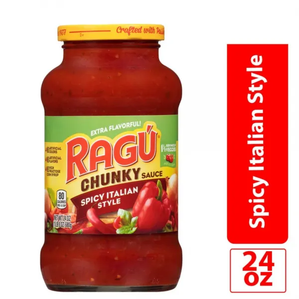 Ragu 라구 청키 스파이시 파스타소스 680g 3팩 Bold and Spicy Italian Style Pasta Sauce, 1개, 0ml