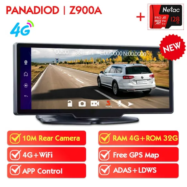 2021 대시 보드 안 드 로이드 8.1 GPS WiFi 1080P FHD 4G 카메라 자동차 검토 미러 Dashcam 레코더와 새 버, 12 Z900A 10M RC 128G