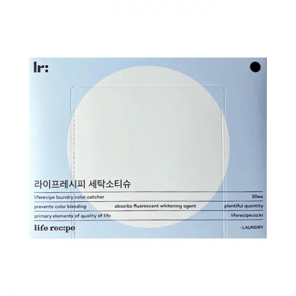 라이프레시피 세탁소티슈 컬러캐쳐 30매입 (이염방지시트 형광증백제 미세먼지 흡착), 세탁소티슈 30매입, 단품