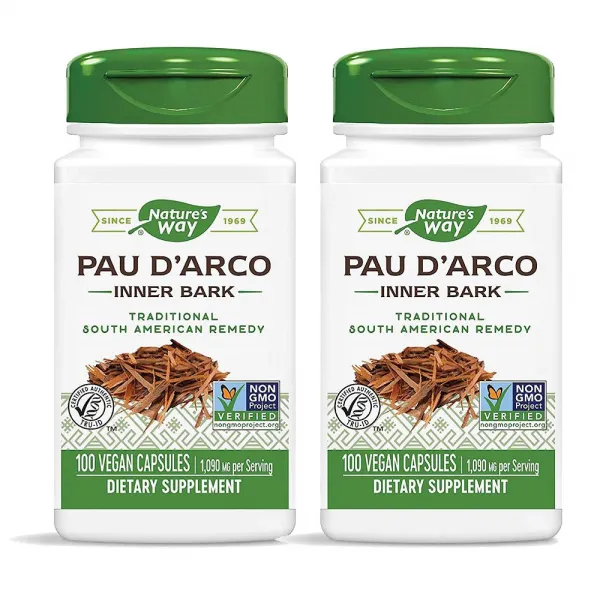 네이쳐스웨이 Nature's Way Pau D'arco Inner Bark 1090 mg 네이처스웨이 포다르코 속껍질 1090mg 100베지캡슐 2팩, 1개, 1