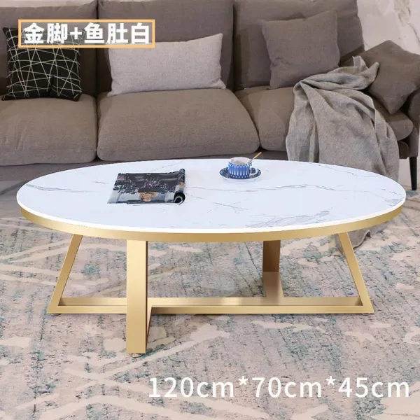 북유럽 마블 타원형 티테이블 심플 모던 네트 레드 디어 경량 호강형 거실 티 테이블, 롱 120 *와이드 70 *하이 45 단장함