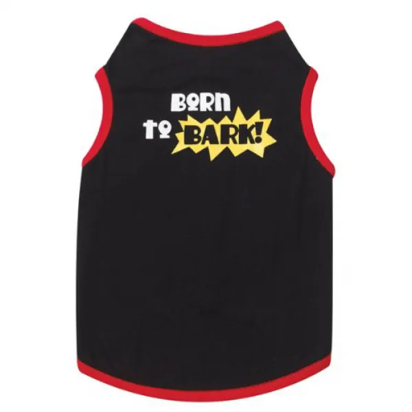 Casual Canine Polyester/Cotton Born to Bark Print Dog Tee XX-Small 8-Inch Black 캐주얼 송곳니 폴리 에스터 /, 1