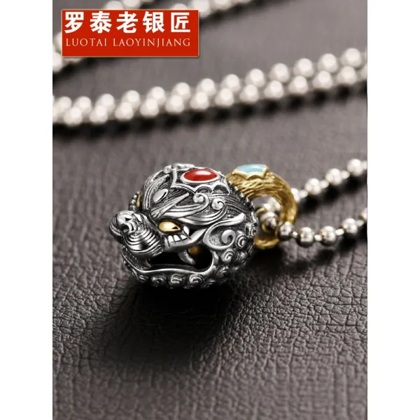 나로다 태 노인장 남성 용맹한군대 목걸이 트렌드 스타일리쉬 개성 액세서리 드렌드 은장신구 남자