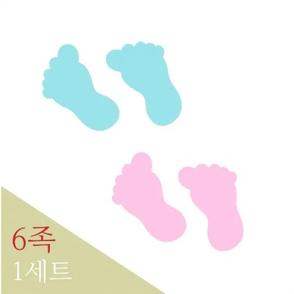 아방스 SUN그래픽스티커(WG-126) 발바닥스티커6족-안내 유도 위치 보행유도 유치원 어린이집 발표회 전시회 병원 검진센터 요양센터 발바닥 발자국 스티커, 라이트올리브그린