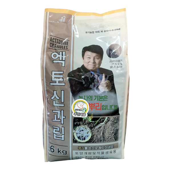 엑토신과립 6kg 뿌리발근 토양개량제 벼 고추 하우스 작물 조경수 바이오플랜 유기농업자재