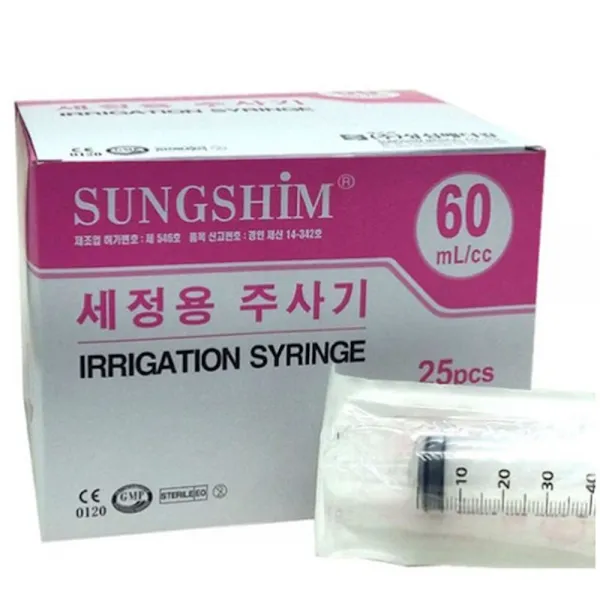 성심 관장기 60ml 25개입 X 2개 병원용품 세정 관장 60CC주사기, 1개