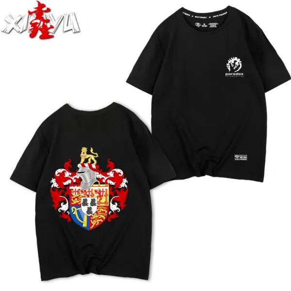 용용이상점 트렌드 와이드 루즈핏 Pc 게임 십자 군왕 3왕 국풍 구름 순면 코튼
