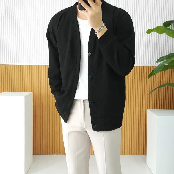 로니제이 남자 드랍 루즈핏 무지 사계절 데일리 가디건