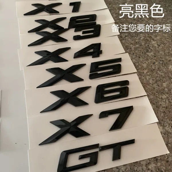 Bmw X1x2x3x4x5x6x7gt 후 꼬리표 잎 패널 사이드 마커 배출량 로고 패치 블랙 선명한 블랙 자비고