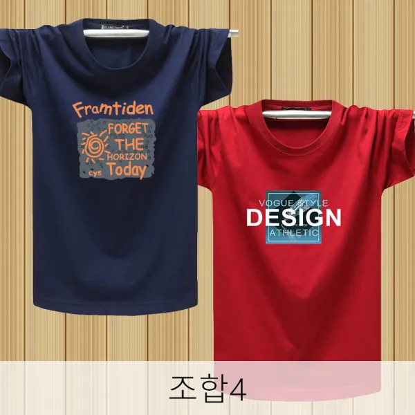 뉴타임즈 썸머 남자 프린팅 프린팅 반팔 티셔츠에 오버사이즈 엘더 와이드 운동 뚱뚱보 트렌드 XZ12 A8, 조합4