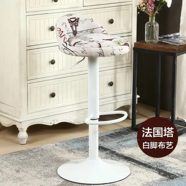 아일랜드 홈 바 의자 기타의자 1인용 기타채팅 전용의자 1인용 기타연금의자 회전바텐더, 하이 화이트 발재간(좌면 색상 비고)