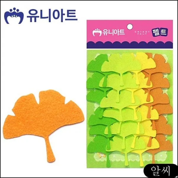 MS 유아미술 (펠트) 3500 은행잎 24pcs (65x55mm) 유니아트 공작