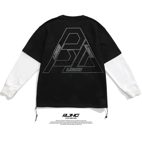 Dipylon 남성 시원한 티셔츠 자가용 가을방학 맨투맨 2종 남조미식 야상 배색 루즈핏