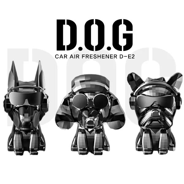 D E2 명품 차량용 방향제 2in1기능 대쉬보드&송풍구 장착 불독 도베르만 푸들 3종 자동차 디퓨저 Dog D E2도베르만 메탈릭블랙 블랙체리