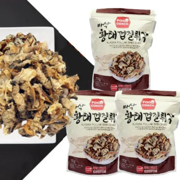 바삭한 황태 명태 껍질 튀각 부각 튀김 100g 250g 100g X 1개