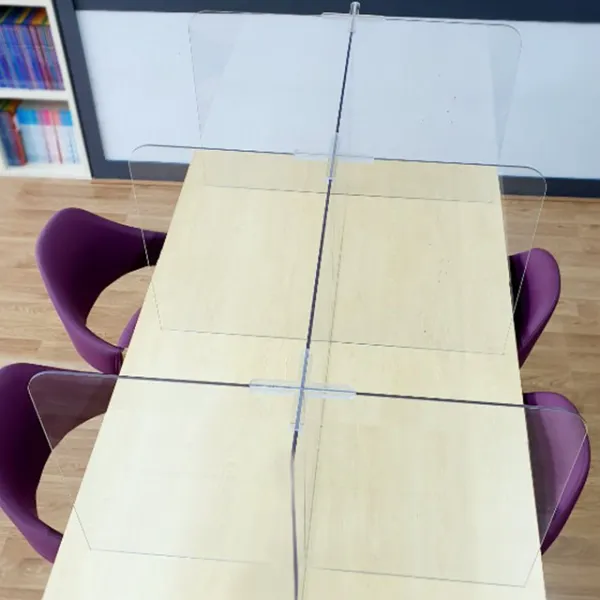 주식회사집현전 식탁 가림판 폴리카보네이트5T - 4인용 칸막이 십자결합형 양쪽막힘, 높이600