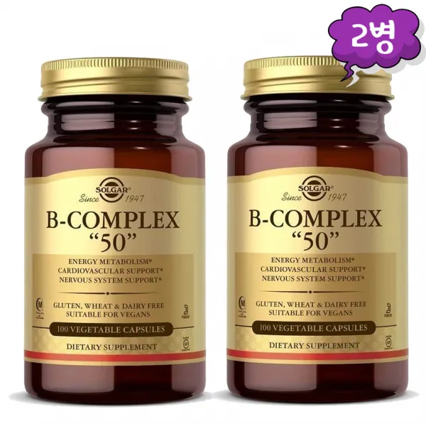 Solgar B-Complex “50” 솔가 B컴플렉스 100캡슐(2병), 1개, 기본