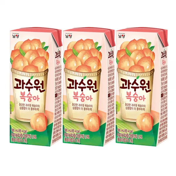 남양유업 과수원 복숭아 190ml x 24팩 음료수드링크 주스