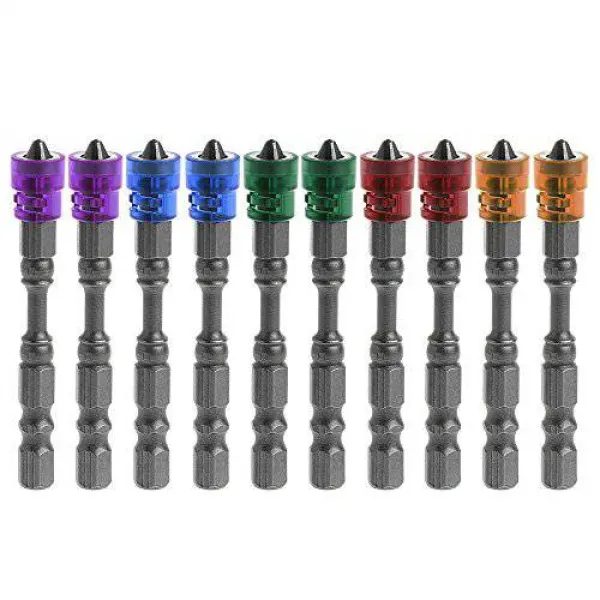 Yakamoz 마그네틱 칼라 디자인 10pcs 1 / 4 인치 16 진수 샹크 PH2 자기 십