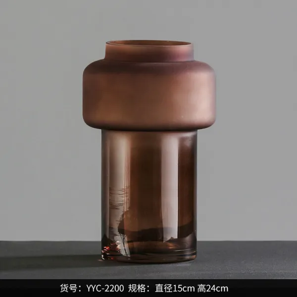 가볍게 사치한 기하학무니 유리화병브라운소 투명 수배 꽃꽂이 실내 거실 디자이너 소프트, 본상품, 24*15*15 YYC－2200