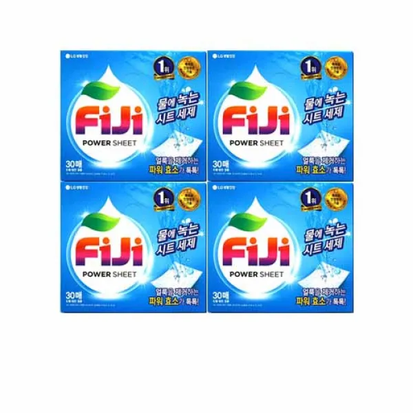  Lgt생활건강 Lg생활건강 Fiji 파워시트 시트형 세제 물에 녹는 뽑아쓰는 파워효소_lg생활건강 Fiji시트형세제30매 프레쉬 4개 30매