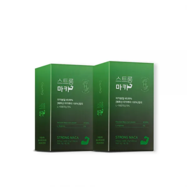 어니스트뉴트리션 스트롱 마카 60정 1일 2정 섭취로 충분한 압도적 리얼 함유량(식약처 허용 최고치 49.9%), 2개, 550ml/60정