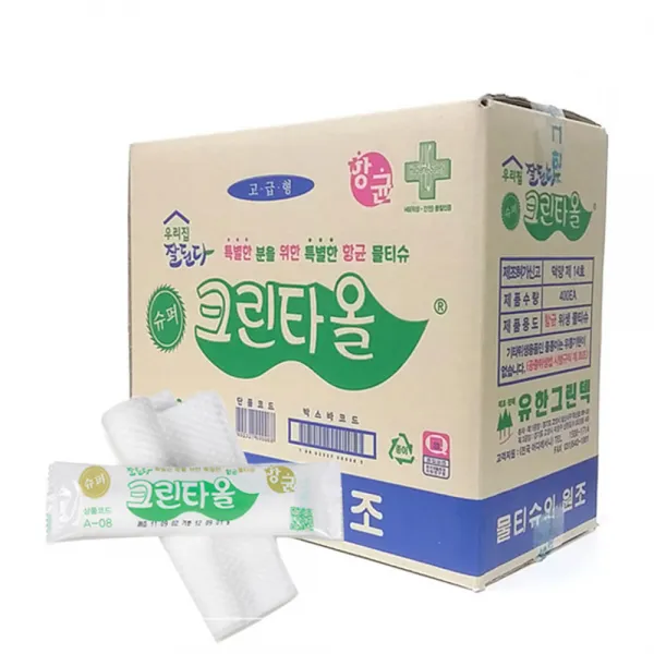 유한그린텍 업소용물티슈 크린타올 400매 식당용 일회용 물수건 물티슈, 400팩, 1박스