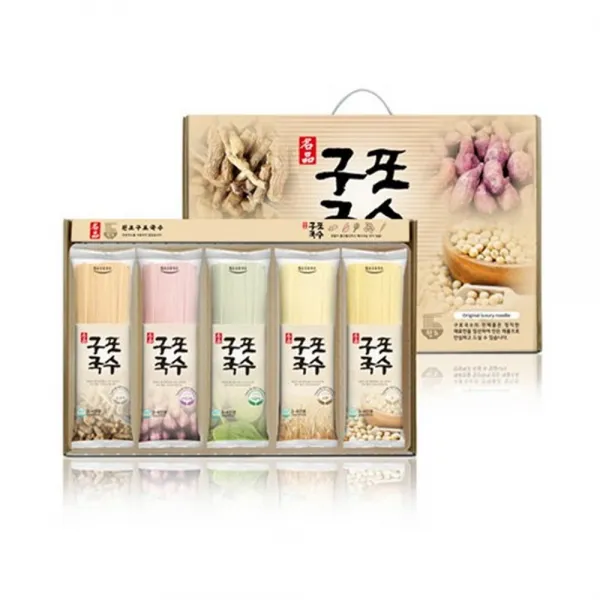구포국수 오색 국수 5p선물세트(트레이) 일반소면 315g + 둥글레 315g + 자색고구마 315g + 시금치 315g + 콩315g