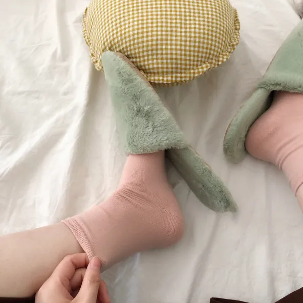 고마켓 재미있다 페이크 만기 솔리드 무지 색깔 계 정류면 CHAO 편안 한 종류 레이어드 양말 임의 네 쌍