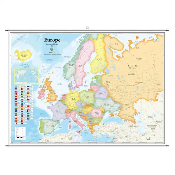 나우맵 대륙별지도 10종시리즈 족자 세계전도 여행 포스터 06. 유럽지도