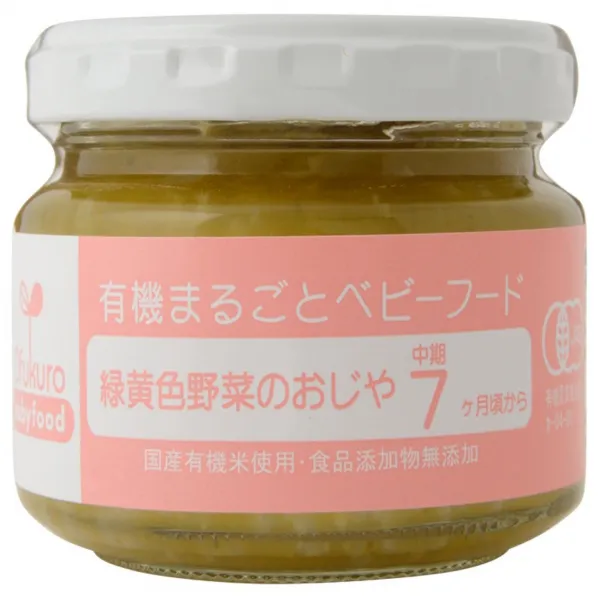 Ofukuro 有機まるごとベビーフード 緑黄色野菜のおじや 【中期7ヵ月頃から】 100gｘ6 Ofukuro 유기 통째로 유아식 녹황색 야채 잡탕 죽 [중기 7 개월 무렵부터] 100gx, 1
