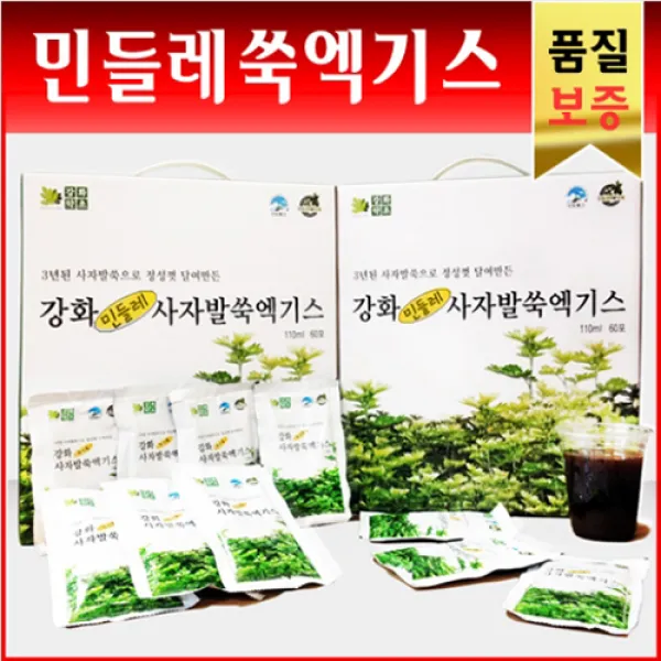 강화약초 사자발약쑥 엑기스 건강즙 100ml 민들레쑥엑기스 30개입 X 2박스