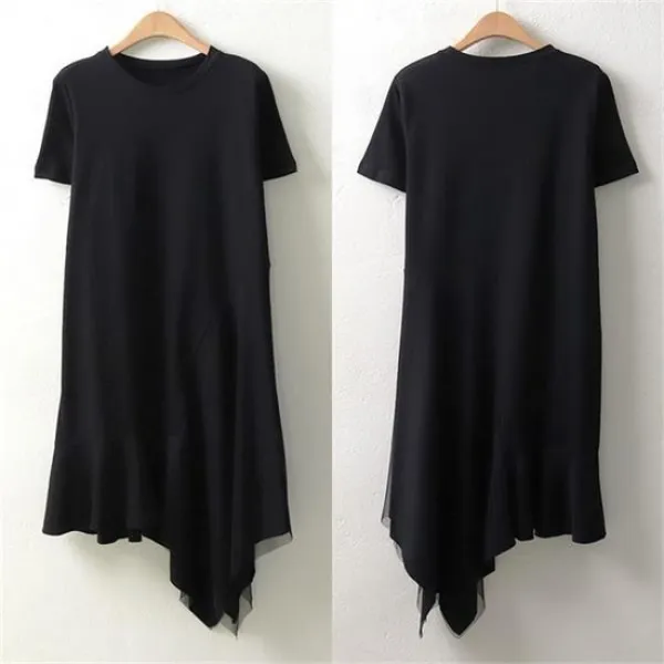  강물처럼 Wc 시스루배색롱원피스4979h904 빅사이즈