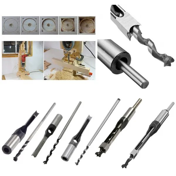 Royalways5x Mortising 끌 정연한 구멍 드릴 용 날 강철 구멍은 목공 8mm-16mm \u0026 교련 된 핵심 팩을 보았습니다
