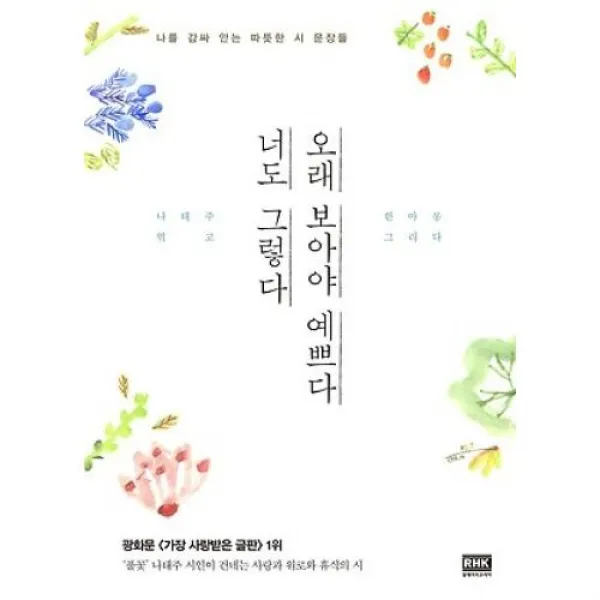 [알에이치코리아] 오래 보아야 예쁘다 너도 그렇다 - 나를 감싸 안는 따뜻한 시 문장들, 알에이치코리아