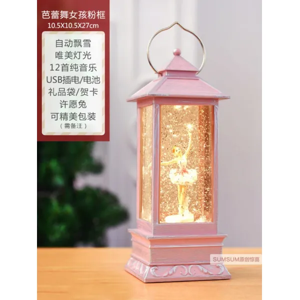 크리스마스 스노우볼 오르골 LED 워터볼 스노우글로브 무드등 랜턴, 발레리나 액자(음악적)