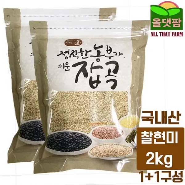 아빈 2019년 국내산 찰현미 현미찹쌀 2kg 1kg+1kg구성 찹쌀, 1