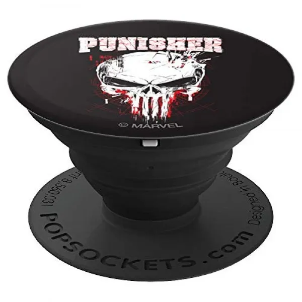 Marvel 폰과 태블릿을위한 징벌 해골과 빨간 줄무늬 로고 PopSockets 그립과 스탠드, 단일상품, 단일상품