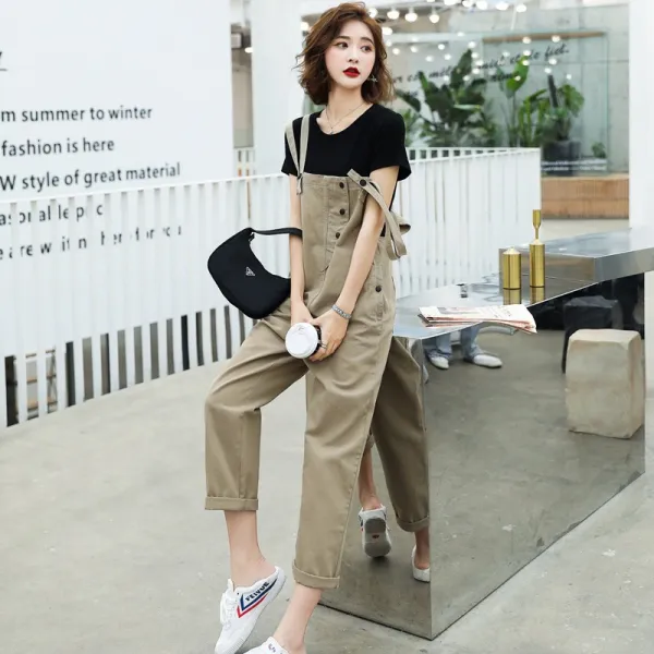 LAONONG 2020 여름 멜빵 바지 여 와 이 드 9 부 팬츠 감점IHiog87