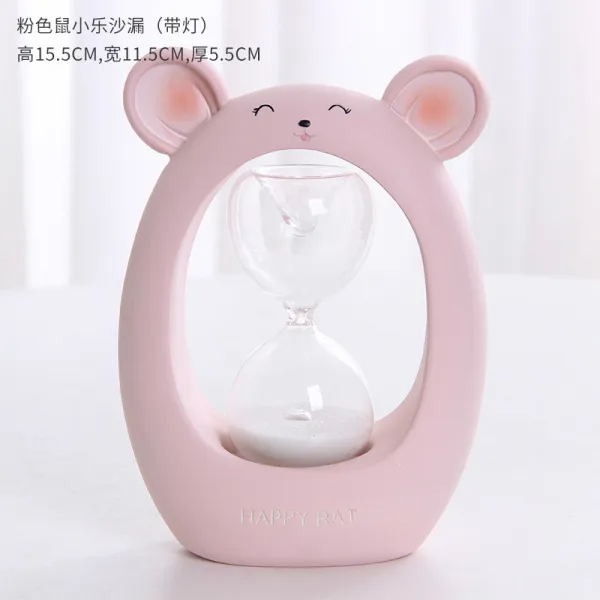 단비(DAN:B) 인테리어 나무 지방 맹물 발광함 모래시계 스톱워치 엔틱한디자인 새해 선물, 쥐소악 모래시계 바칸디핑크