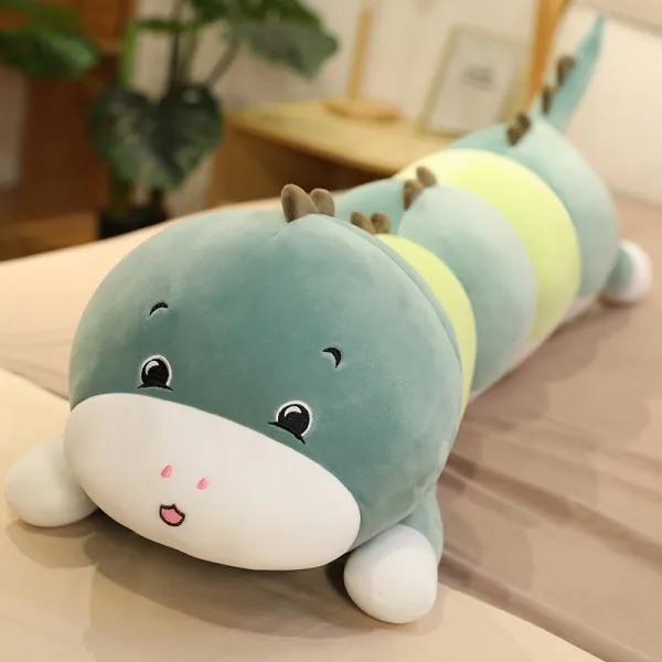 바디필로우 애벌레 인형 여학생 피큐어 길죽한 쿠션 수면동반 침대위 귀여운 초대형 슈퍼소프트, T03-뜬눈 공룡