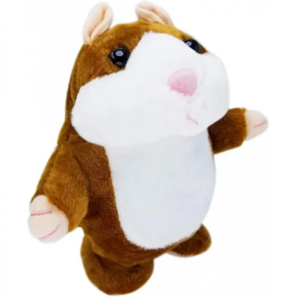 Tonmp Brown Talking Hamster 마우스 장난감 - 당신이 말하고 걸을 수 있는 것을 반복하다 - 전자 애완동물 Talking Plush Bud, 단일옵션