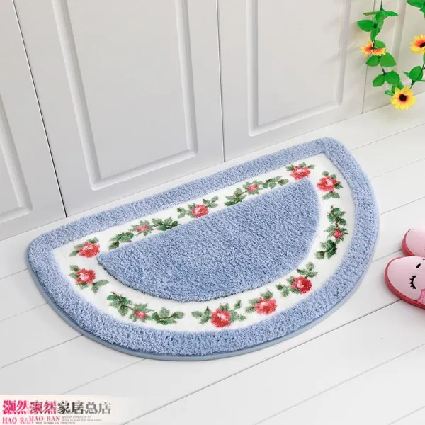 욕실발매트 전원 상큼 문입구 로비 거실 욕실 화장실 도어매트 주방 물흡수 미끄럼방지 신발깔창 반원 매트, C03-반원 블루, T01-40CM x60CM(욕실 눈살을 찌푸리다)
