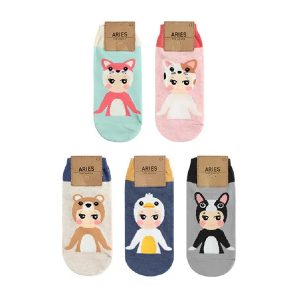[멸치쇼핑]여자발목 고급면 스니커즈양말 베이비돌 5종 색상선택