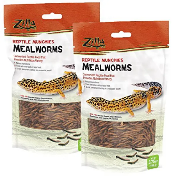 Zilla Reptile Food Munchies Mealworm 3.75-Ounce 질라 파충류 음식 맹독 고기 Mealworm 106.3g, 1