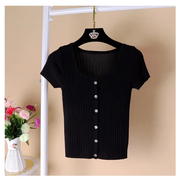 Qterra 특허브랜드 여름신상 후드반팔 라운드 브이넥 기디건 티셔츠 Yy04